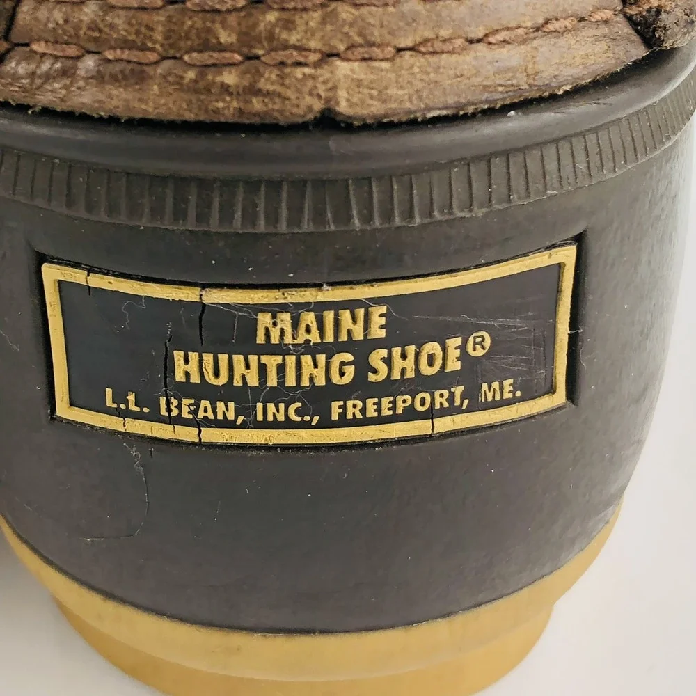 VTG LL Bean Mens 13 Wide Maine Hunting Shoe Duck Boots Leather Rubber MCM 60-70s